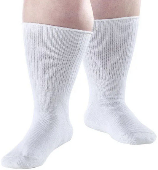 Extra Wide Diabetic Socks, Crew/Over-the-Calf Medical Swollen Feet - Unisex (L/XXL) - ZenHeel.com