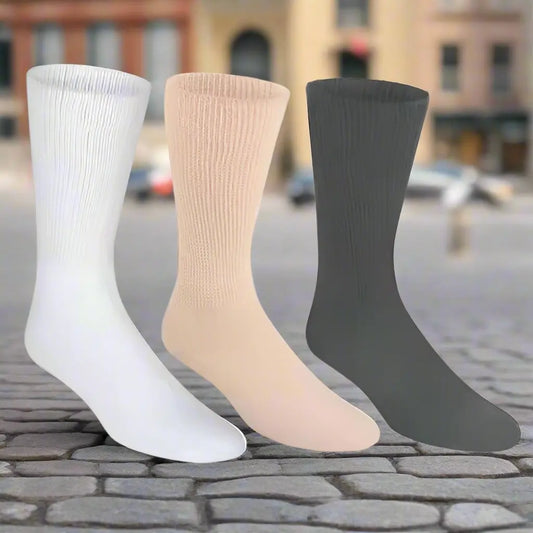 Men's & Women's Knit Crew Diabetic Socks ( 3 pairs ) - ZenHeel.com