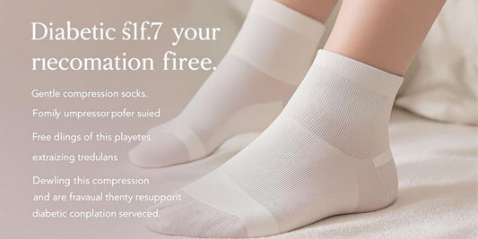 Person wearing diabetic compression socks on clean surface