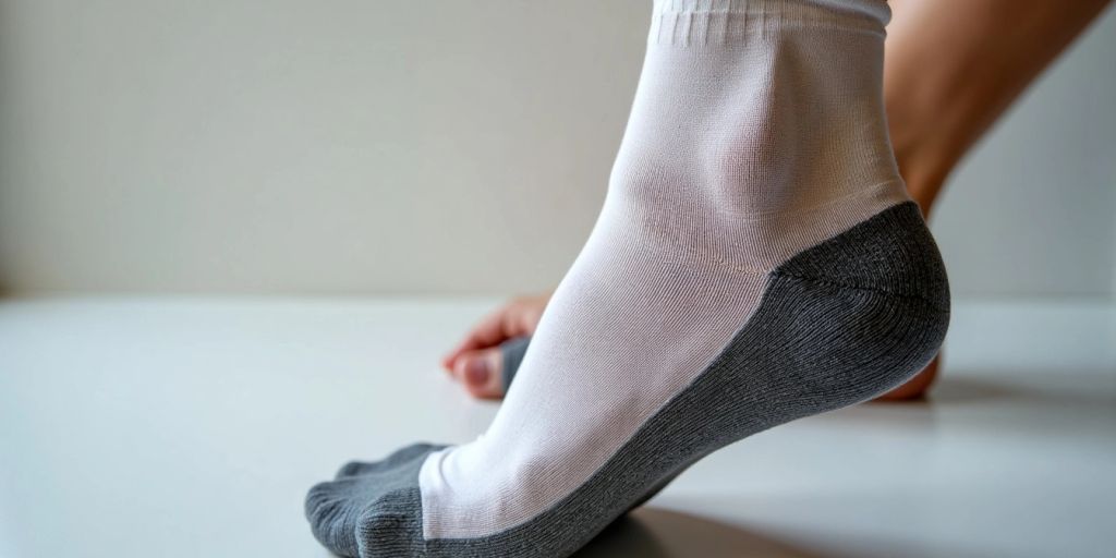 Close-up of soft diabetic socks for comfort.