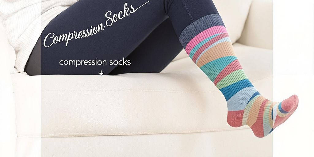 Person wearing colorful plus size compression socks