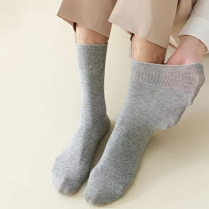 Men's Heathered Knit Diabetic Athletic Crew Socks