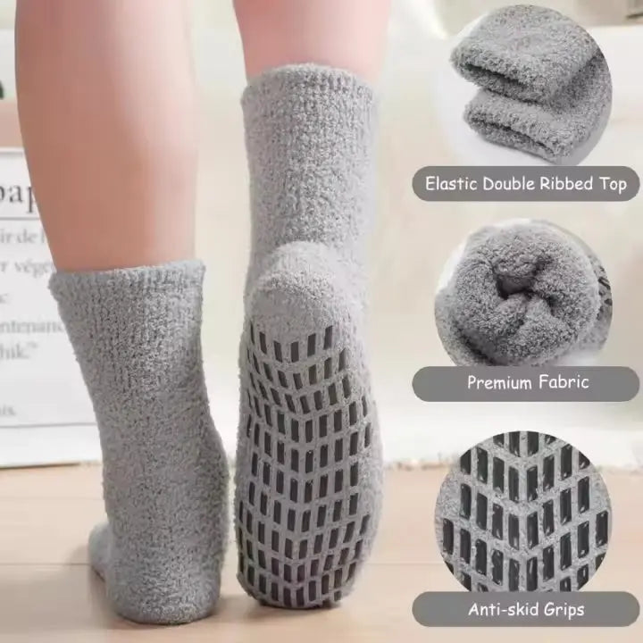 Cozy Women’s Anti-Slip Hospital Socks  Assorted ( 3 pairs ) ZenHeel.com