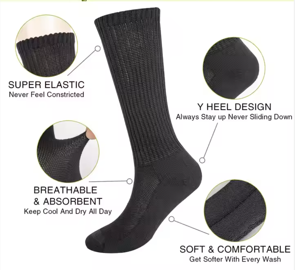 Men's & Women's Knit Crew Diabetic Socks