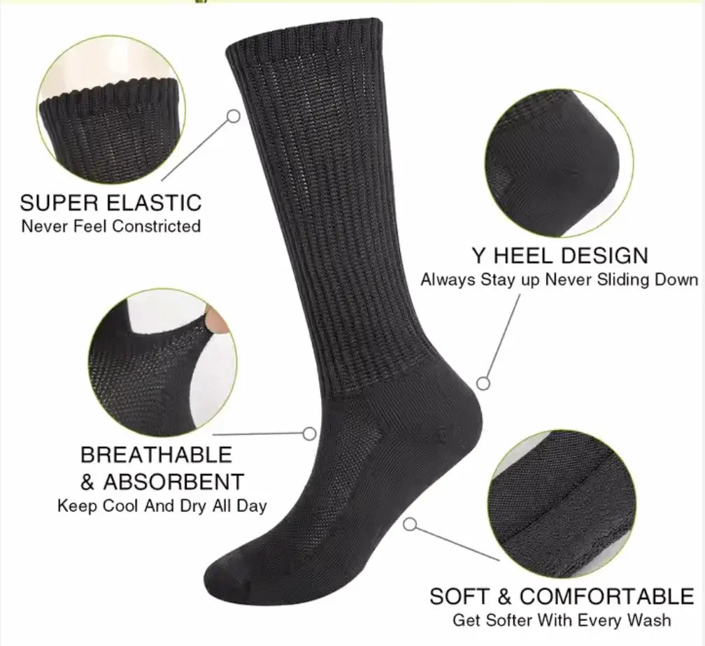 Men's & Women's Knit Crew Diabetic Socks ( 3 pair )