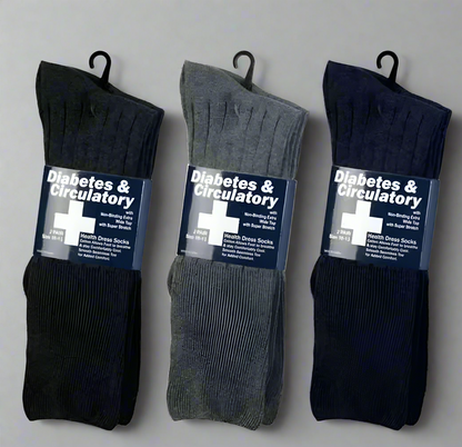 Men's Diabetic Dress Socks - Assorted Colors